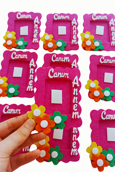 Aydede Oyunevi Anneler Günü Hediyesi Okul Öncesi Keçe Magnet 10 Adet Çiçekli