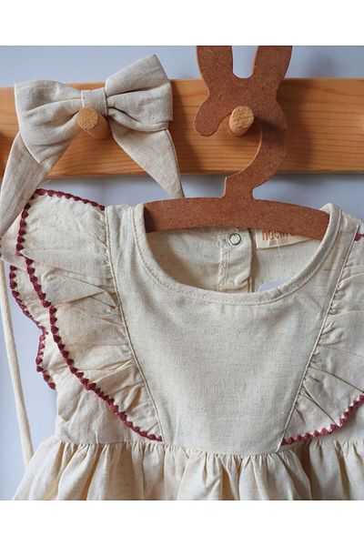 TinyAlp Soft Color Soft Linen Fabric Design Baby Girl Dress