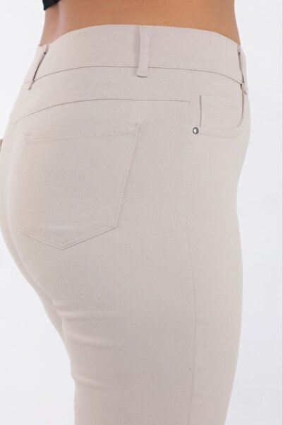 RBKS BÜYÜK BEDEN YÜKSEK BEL PAMUKLU PANTOLON