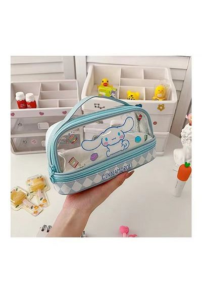 Choice 2 Cartoon Sanrio Hello Kitty Pencil Case Cute Kuromi studentLarge Capacity Double Layer Multifuntio.
