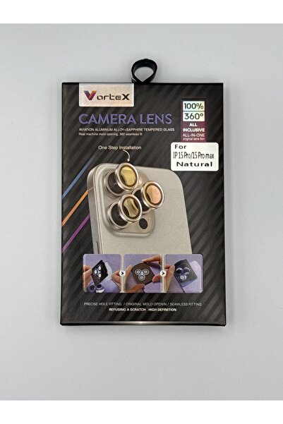 Vortex Premium Safir Kamera Lens Koruyucu 15 Promax uyumlu Ultra Koruma ve Şeffaflık