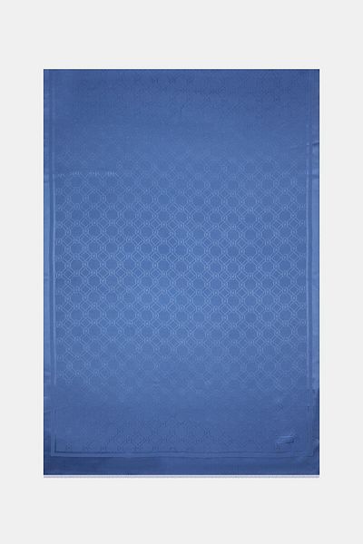 Vakko Şal jacquard cu monogramă din seria specială 40830-albastru închis