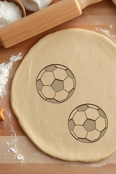 oalpo Soccer Ball Cookie Mold, Dough Shaper, Biscuit Mold, Easy Cutting Tip