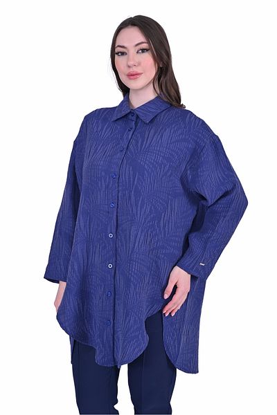 Invee INVEE 7017 - Cămașă modal Indigo cu model
