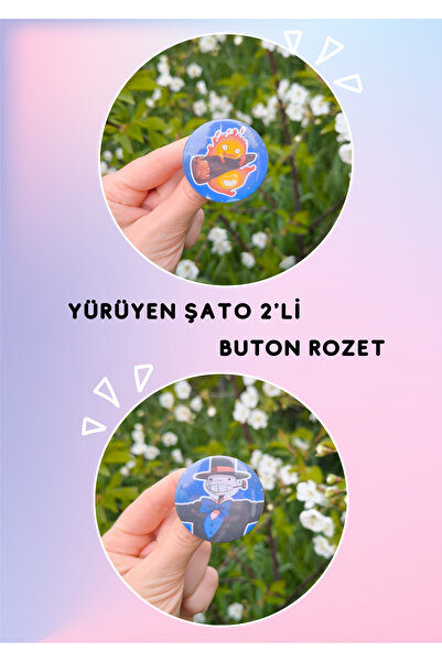 Miko Miko Şeyler Howl's Moving Castle / Yürüyen Şato Temalı 2'li 44 mm Buton ...