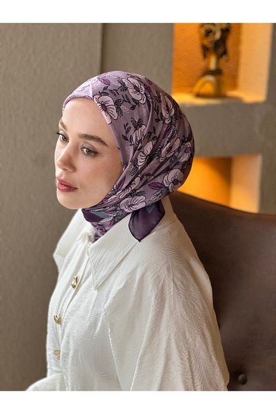 Modakaşmir Petunia Pattern Cotton Scarf