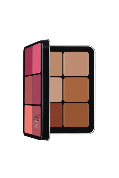 Make Over 22 cosmetics مجموعة الوجه عالية الدقة (أحمر خدود، أحمر شفاه، كريم أساس، وكونتور) - ميك أوفر 22 CB001