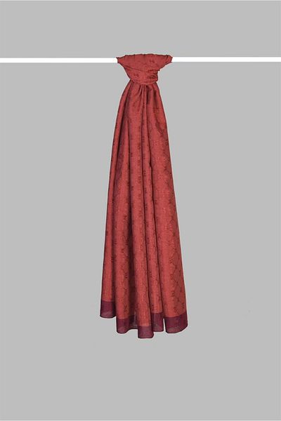 ARMANDA Chain Monogram Patterned Shawl 3042-burgundy