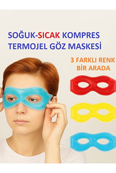 Vanaca Grup 3'lü Renk Sıcak‑soğuk Termojel Buzlu Soğutucu Ve Isıtıcı Göz Maskesi, Göz Altı, Ödem Giderici.