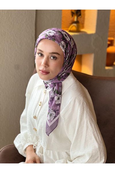 Modakaşmir Petunia Pattern Cotton Scarf