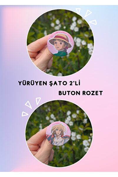 Miko Miko Şeyler Howl's Moving Castle / Yürüyen Şato Temalı 2'li 44 mm Buton ...