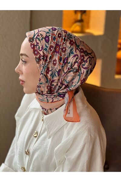 Modakaşmir Шарф з бавовни з візерунком плюща