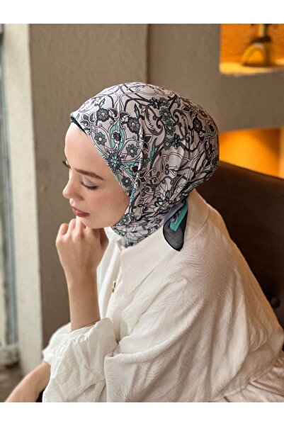 Modakaşmir Шарф з бавовни з візерунком плюща