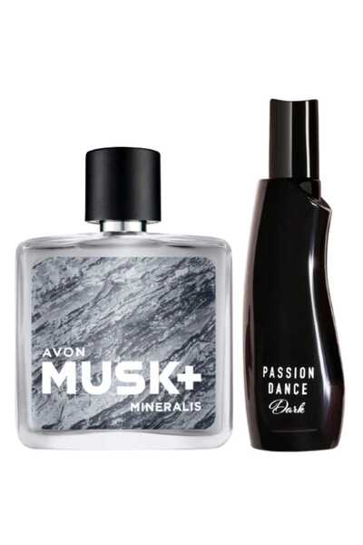 AVON Musk+ Mineralis Edt 75 ml Erkek Parfüm ve Passion Dance Dark Edt 50 ml Kadın Parfüm Paketi