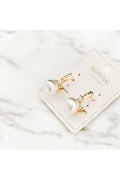 DİAVENTA TAKI VE AKSESUAR Xuping Çelik 18k Gold Mayorka İncili Zarif Çelik Kü...