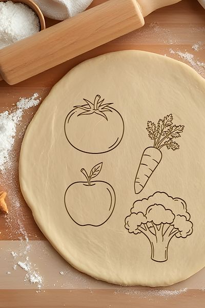 oalpo Vegetables Set Cookie Mold, Dough Shaper, Biscuit Mold, Easy Cutting Tip