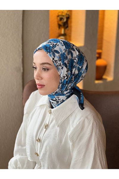 Modakaşmir Petunia Pattern Cotton Scarf