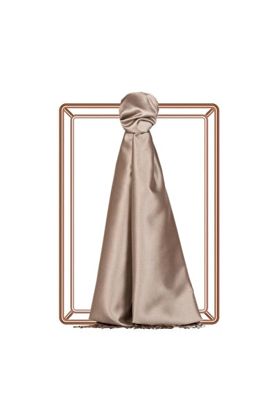 ipekevi Çift Taraflı Düz Renk İpek Şal 00927-Taş