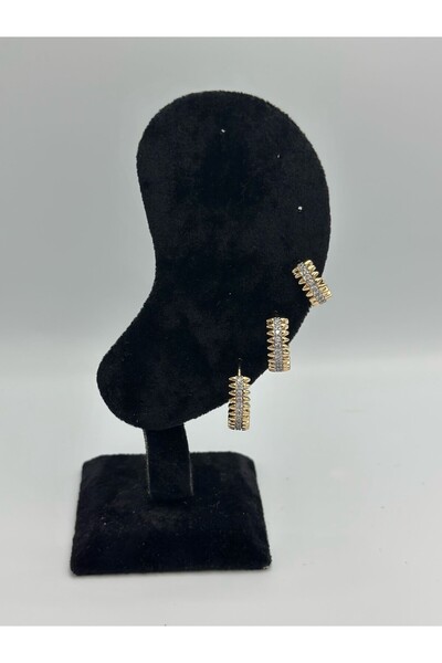 MyladyAccessoriess مجموعة أقراط مسننة وحجر الزركون