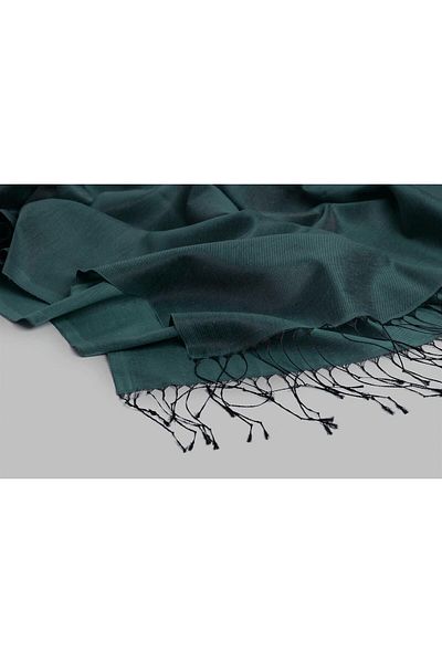 ARMANDA Kroren μονόχρωμο μεταξένιο σάλι 4026-μαύρο Petrol Green