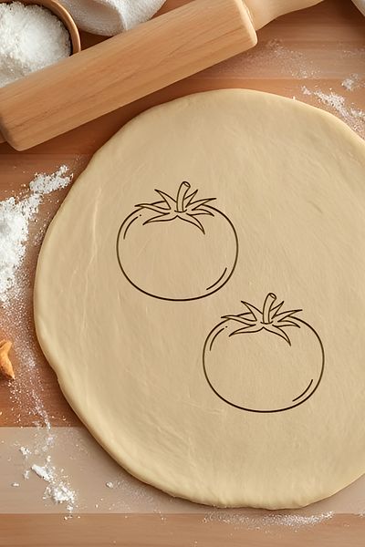 oalpo Tomato Cookie Mold, Dough Shaper, Biscuit Mold, Easy Cutting Tip