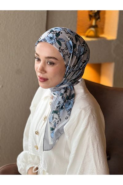 Modakaşmir Petunia Pattern Cotton Scarf