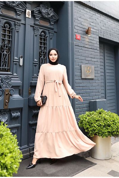 ECESSAMODAM Φόρεμα Hijab με ζώνη πολλαπλών στρώσεων