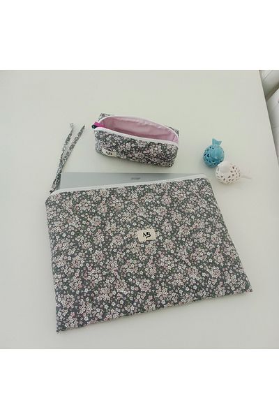 M&B Summer Flowers Laptop-Pencil Bag Set of 2 - 13-14 Inches