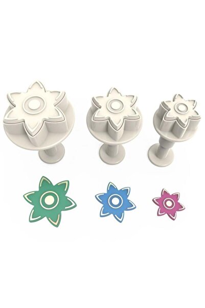 Adana Pasta Malzemeleri 3D 6 Edge Flower Push Off 3 Pieces Rp10152