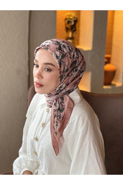 Modakaşmir Petunia Pattern Cotton Scarf