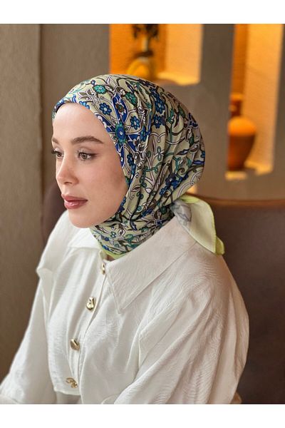 Modakaşmir Ivy Pattern Cotton Scarf