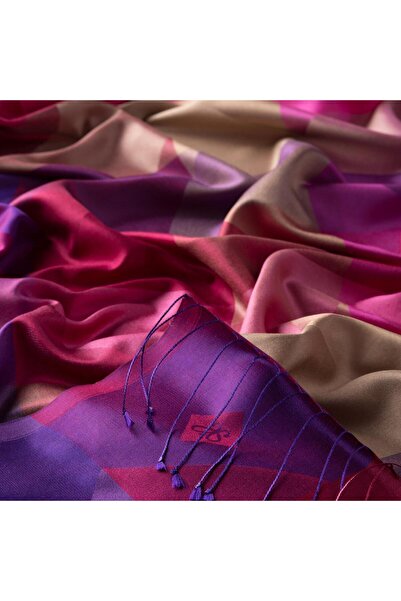 ipekevi Μεταξωτό σάλι με σχέδιο πακέτο 05079-Μοντέλο 02