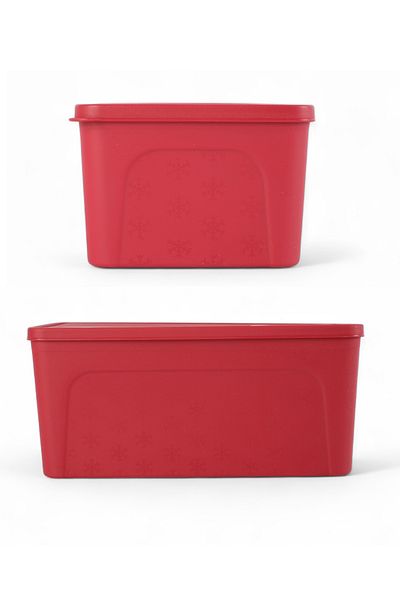 ROSE CENTER Double Storage Box, 1.1 L / 3.5 L Storage Box, Storage Box with Lid, Storage Container