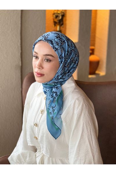 Modakaşmir Petunia Pattern Cotton Scarf
