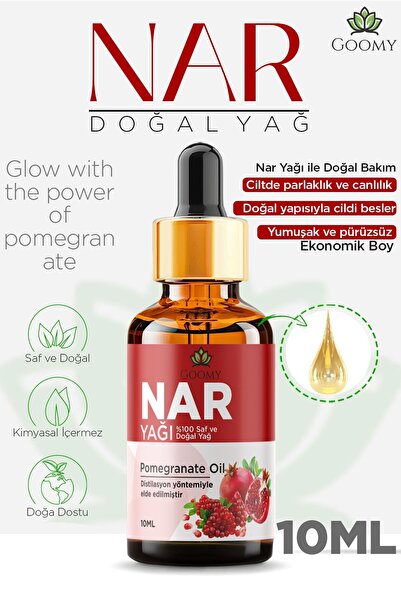 GOOMY Nar Çekirdeği Yağı Soğuk Sıkım 10 ml %100 Saf ve Doğal Pomegranate Carr...
