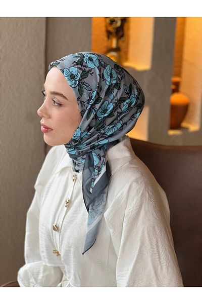 Modakaşmir Petunia Pattern Cotton Scarf