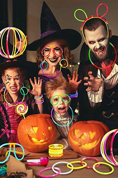 bilger Glow 100 adet (100çubuk+100bağlantı aparat)Fosforlu Neon Karanlıkta Parlayan Çubuklar Bileklik Kolye
