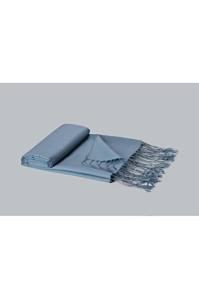 ARMANDA Μονόχρωμο μεταξωτό σάλι διπλής όψης 3011-Μπλε τζιν