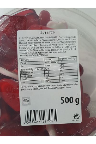Haribo Haribo Süße Herzen 500g