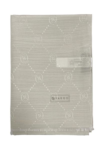 Vakko Monogram Cotton Silk Shawl30011260-light Gray