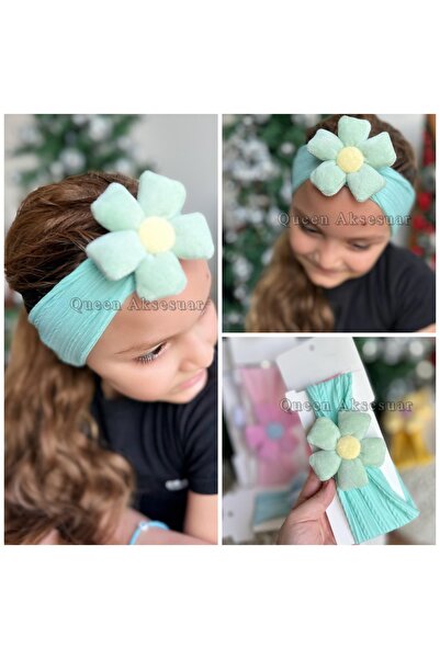 QUEEN AKSESUAR Λούτρινο λουλουδάτο ελαστικό μαλακό φαρδύ κοριτσίστικο κοριτσίστικο κοριτσίστικο λουλουδάτο κοριτσίστικο μπαντάνα με πράσινο χρώμα