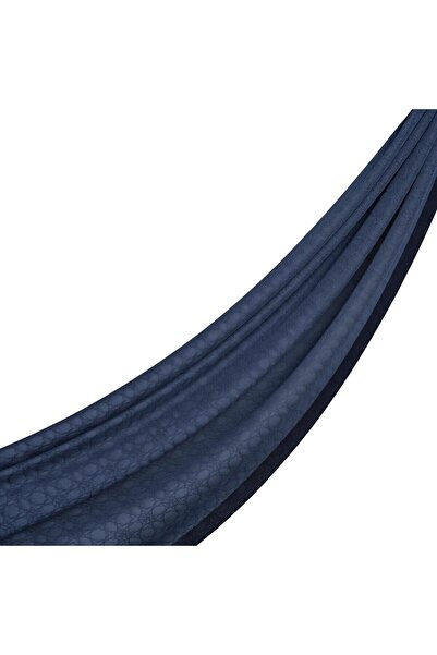 ipekevi Şal cu model monogramă İpekevi Four Seasons 04356-Blu Denim