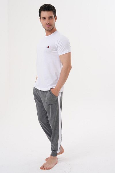 Mecit Pijama Mecit 4000 White Smoked Men's Large Size Pajama Set
