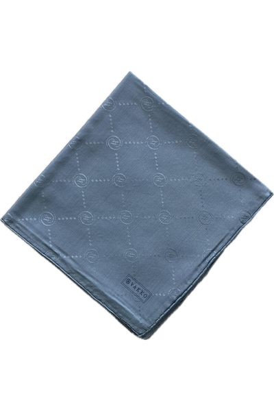Vakko Eșarfă din bumbac și mătase cu monogramă - albastru deschis, 3001126