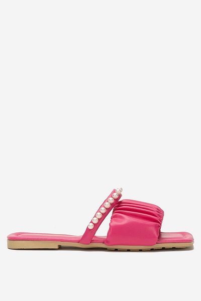 Liger Women's Pearl Stone Drawstring Slippers Pink