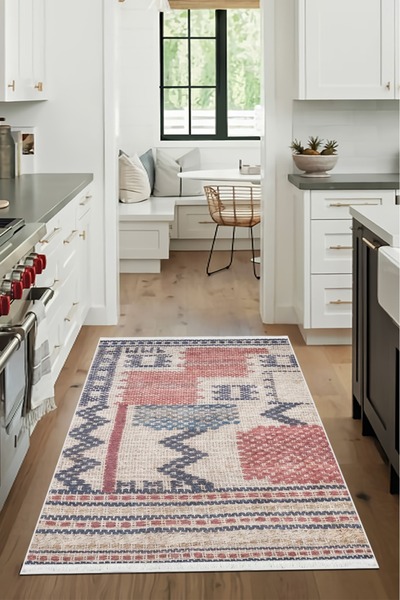 CENTER AVM Renkli, Halı Mutfak Halısı Makinede Yıkanabilir Halı Kaymaz Taban ...