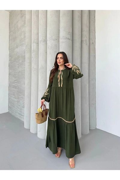 My Blog Φόρεμα Khaki Başak Κεντημένο - 2048