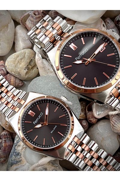 Ferrucci Couple Watch Steel 3Atm 2 Years Warranty Bracelet Gift