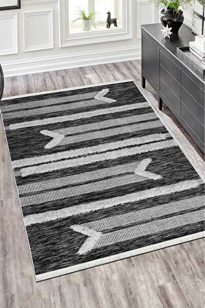 CENTER AVM Gri, Halı Halı Makinede Yıkanabilir Halı Kaymaz Taban Halı