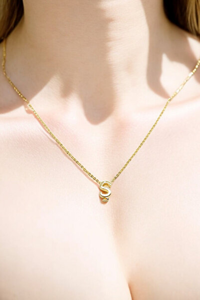 Atolyezone Ş Harfi Tasarım 18k Altın Kaplama Harfli Kolye Isimli Kişiye Özel Kolye Hediye Paketli Kutulu